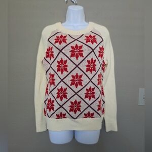 Vintage Woolrich Wool Nordic Floral Sweater Size Small